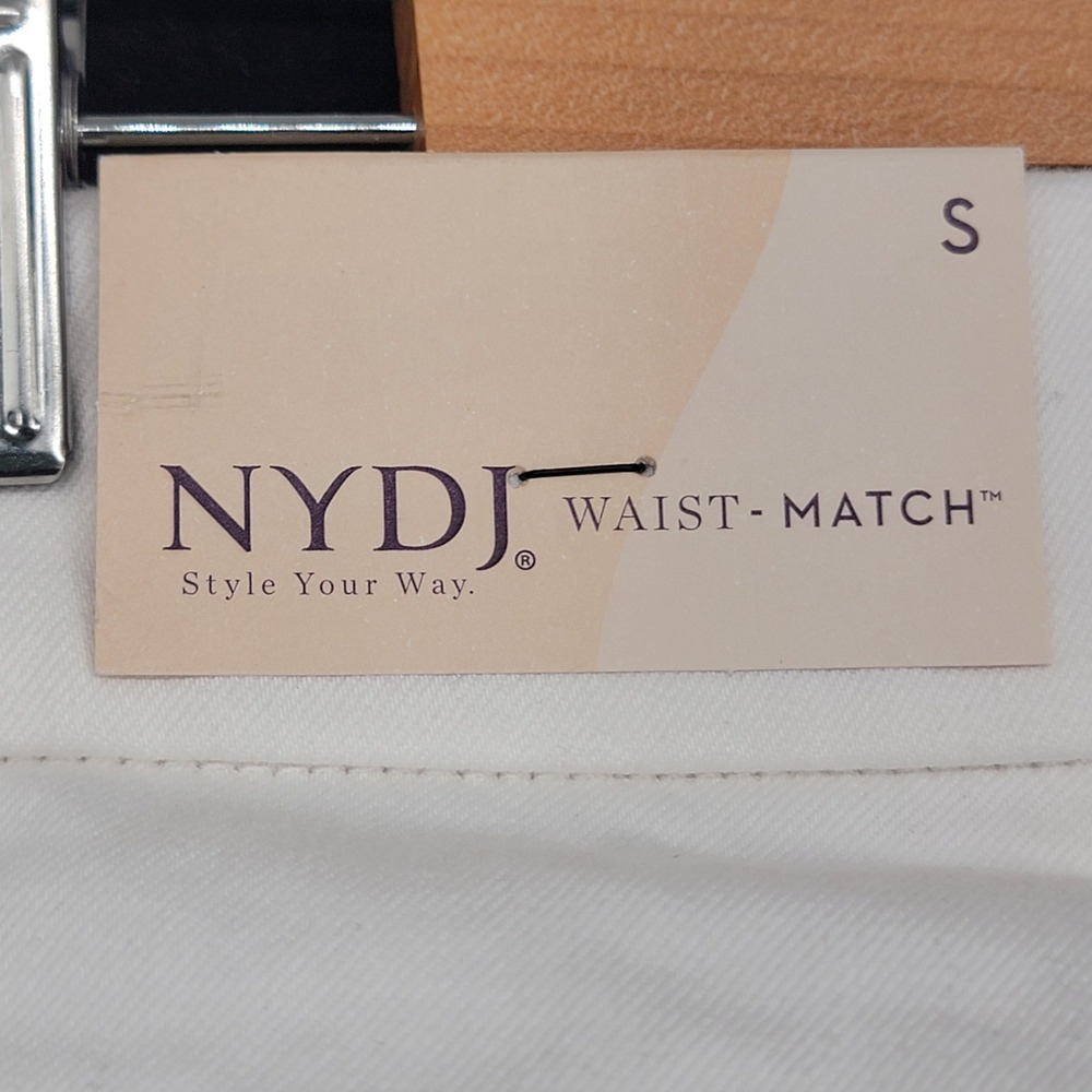 NYDJ Marilyn Straight Crop White Denim Jeans Lift Tuck Womens Size S NEW - Picture 9 of 11